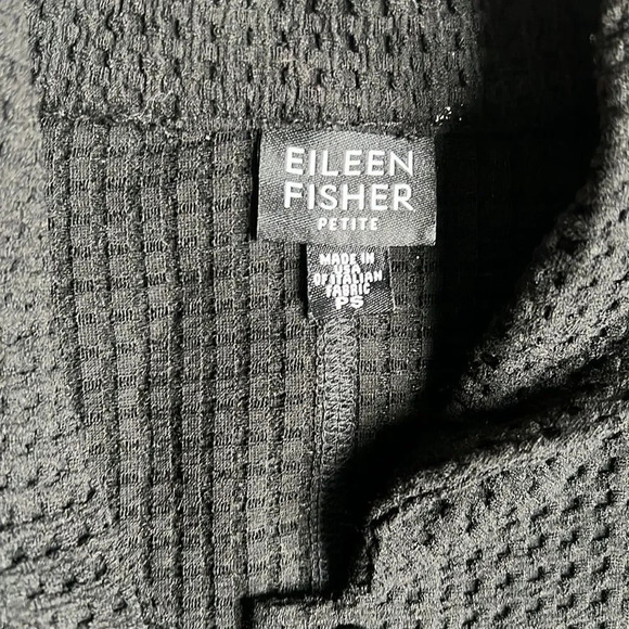 Eileen Fisher Black Textured Button Front Jacket - Picture 3 of 6